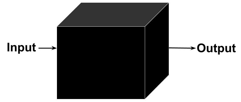 Picture showing input and output going into a blackbox